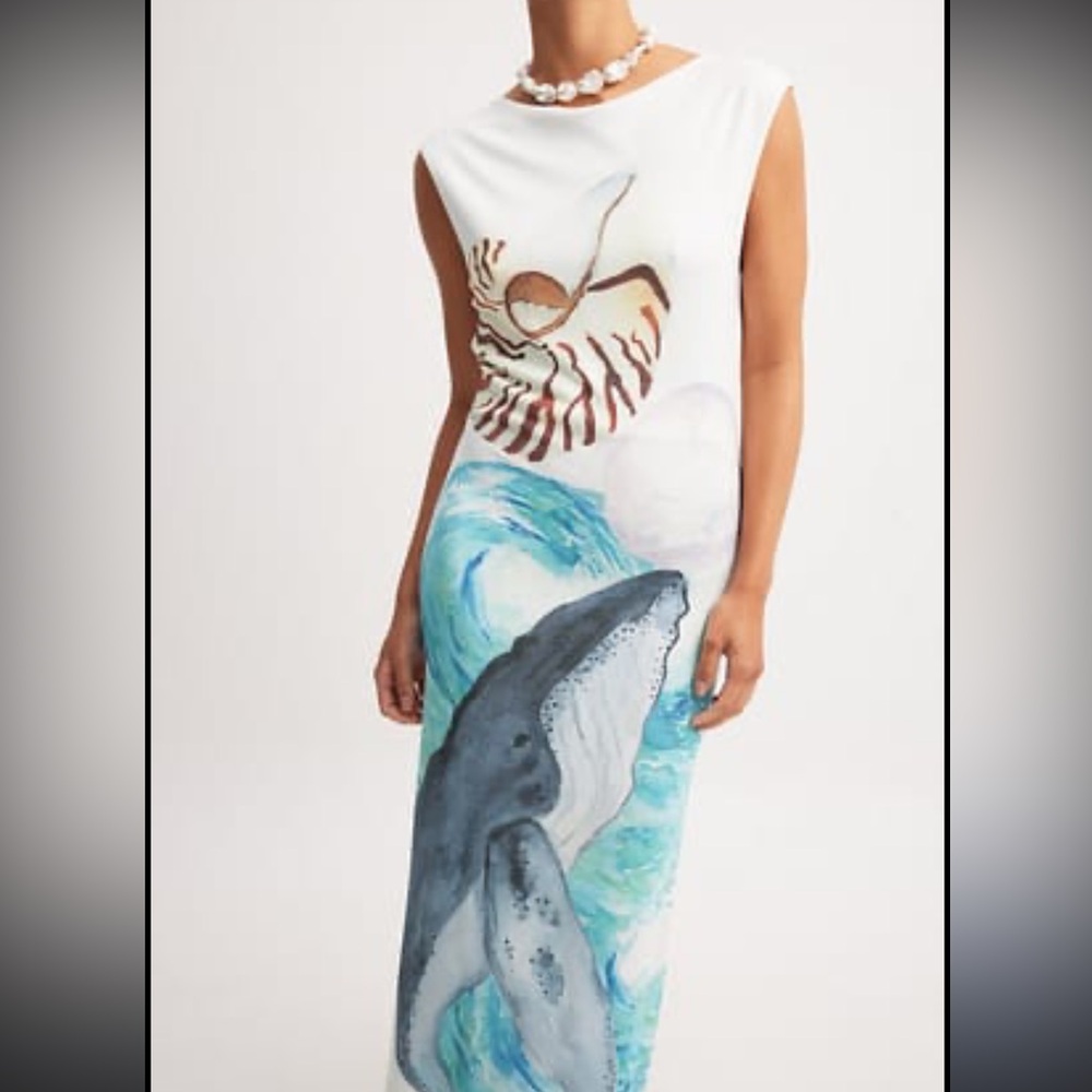 NAKD Whale Print maxi dress